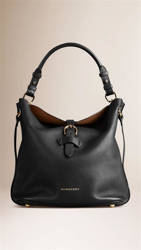 burberry black fabric purse hobo|Burberry hobo bag leather.